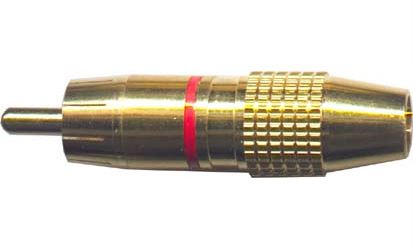 Obrázek zboží CINCH konektor zlacený pro kabel 5-6mm,červený proužek