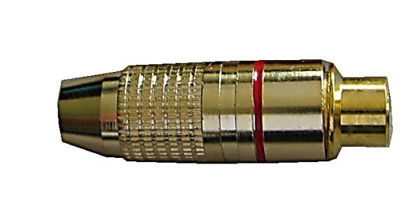 Obrázek zboží CINCH zdířka zlacená,kabel 4-5mm,červený proužek
