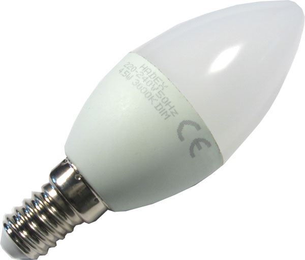 Obrázek zboží Žárovka LED E14 C35 svíčková, teplá bílá, 230V/4,5W