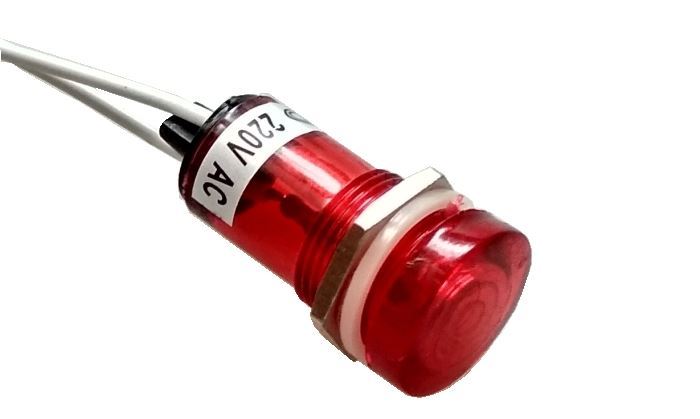 Obrázek zboží Kontrolka 230V s doutnavkou červená, průměr 18mm