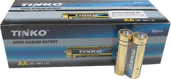 Obrázek zboží Baterie TINKO 1,5V AA(LR6) alkalická, balení 60ks