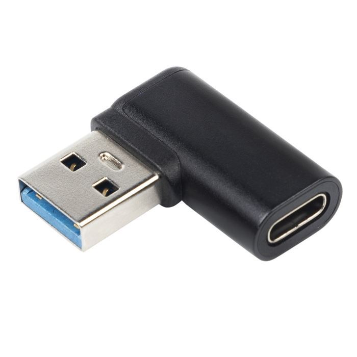 Obrázek zboží Redukce zahnutá 90° USB-C Female na USB3.0 typ A Male