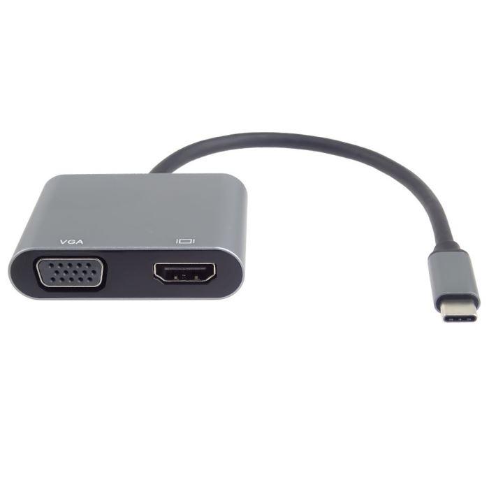 Obrázek zboží MST adaptér USB-C na HDMI + VGA, rozlišení 4K a FULL HD 1080p