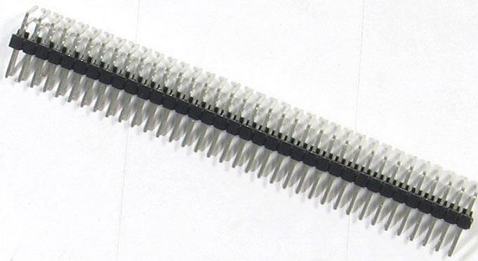 Obrázek zboží Jumper lišta 2x40 pin s roztečí 2,54mm pro PCB úhlová