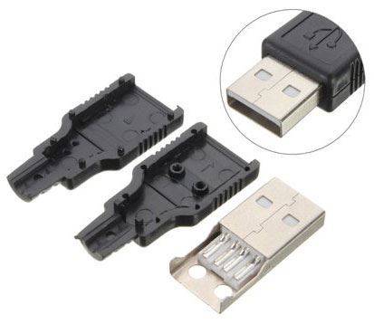 Obrázek zboží USB konektor TYP A na kabel, plastový kryt