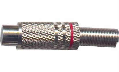 Obrázek zboží CINCH zdířka kabelová kovová,červený proužek