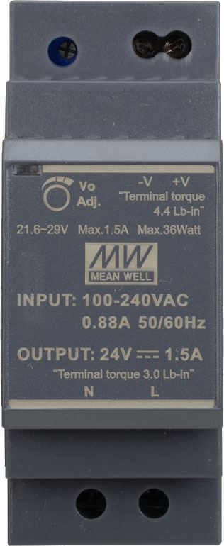 Obrázek zboží Zdroj Mean Well HDR-30-24, 24V/24W spínaný na DIN lištu