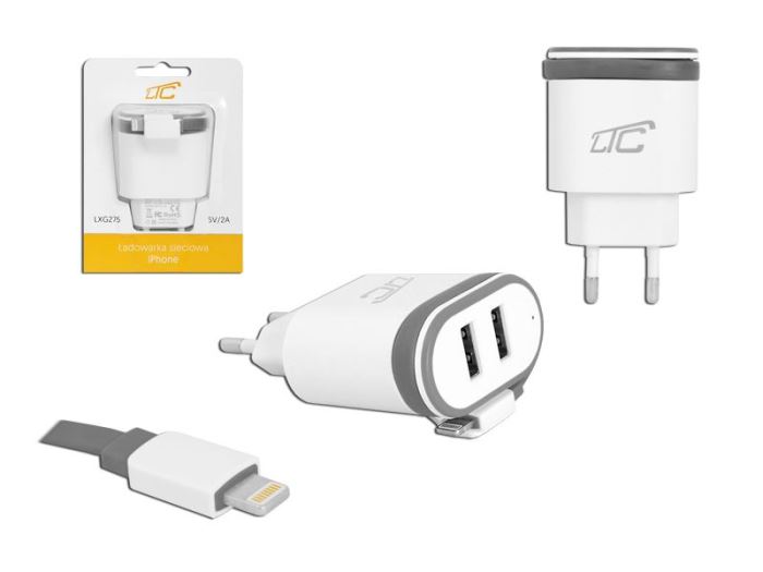 Obrázek zboží Napáječ, síťový adaptér USB 5V/2A, LTC - nabíječka pro Lightning