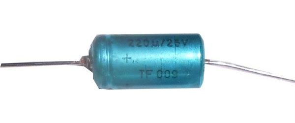 Obrázek zboží 220u/25V TF009, elektrolyt.kondenzátor axiální