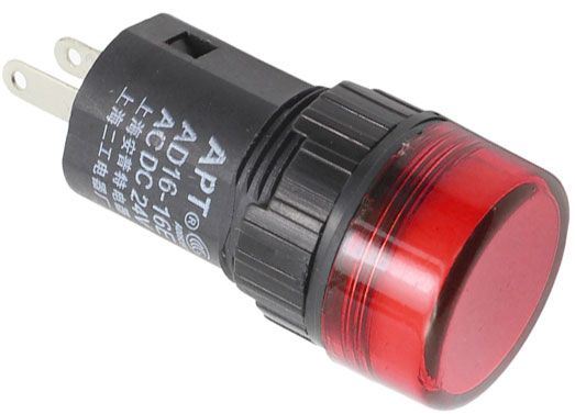 Obrázek zboží Kontrolka 12V LED 19mm AD16-16E, červená