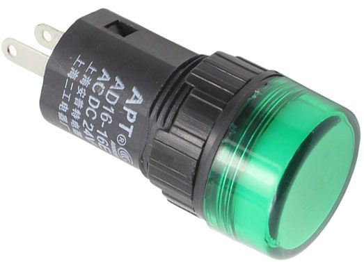 Obrázek zboží Kontrolka 12V LED 19mm, AD16-16E, zelená