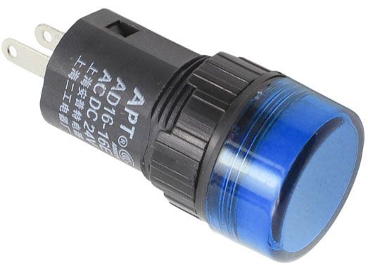 Obrázek zboží Kontrolka 12V LED 19mm, AD16-16E, modrá