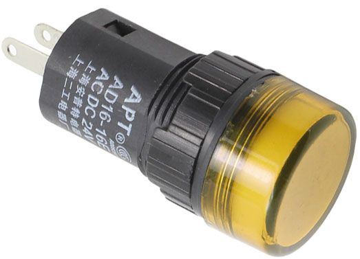 Obrázek zboží Kontrolka 12V LED 19mm, AD16-16E , žlutá