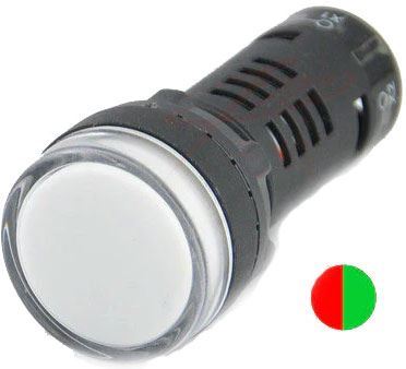 Obrázek zboží Kontrolka 12V LED 19mm AD16-22SS, červená+zelená