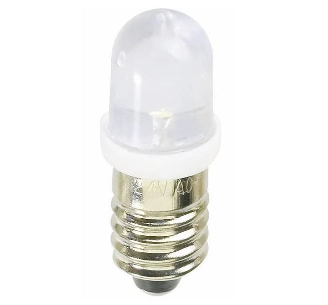 Obrázek zboží Žárovka indikační (kontrolka) LED E10 bílá 3V, 12mA