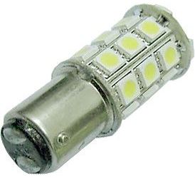 Obrázek zboží Žárovka LED BaY15D 12V/5W, bílá, brzdová/obrysová, 27xSMD5050