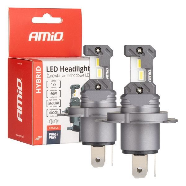 Obrázek zboží LED autožárovky HYBRID řady H4 H19 6000K Canbus 60W AMIO