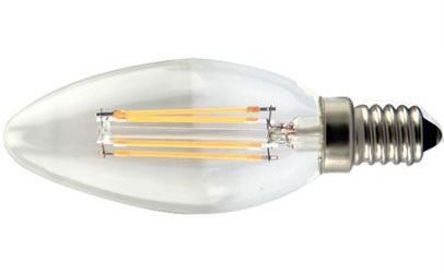Obrázek zboží Žárovka LED E14 svíčková, 4x Filament 230V/4W, bílá