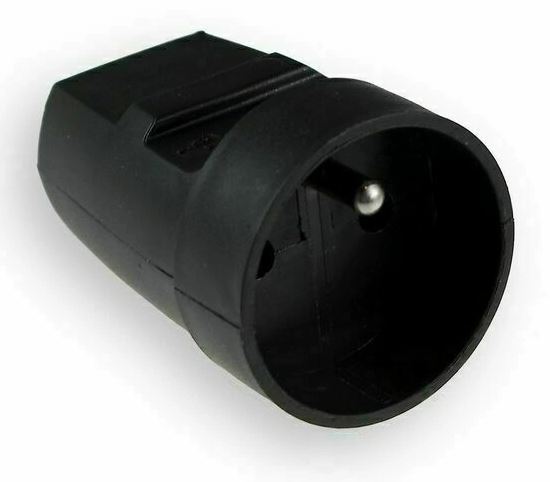 Obrázek zboží Spojovací zásuvka 230V kabelová, černá