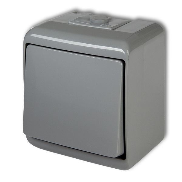 Obrázek zboží Vypínač č.1 nástěnný, IP54, šedý, Karlik