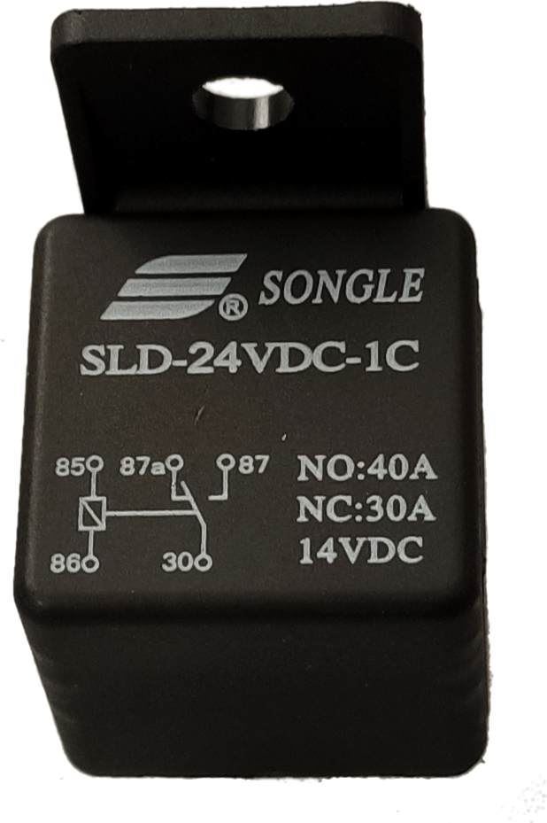 Obrázek zboží Relé auto Songle SLD-24VDC 24V/40A 28x28x25mm s třmínkem