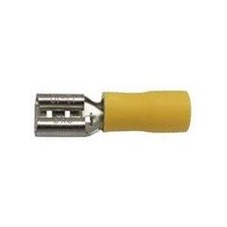 Obrázek zboží Faston-zdířka 6,3mm žlutá pro kabel 4-6mm2
