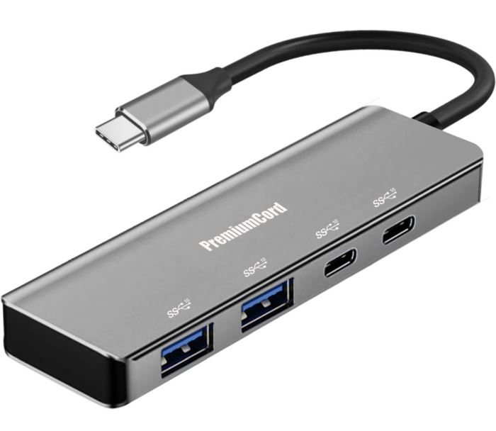 Obrázek zboží USB-C hub 5G SuperSpeed na 2x USB 3.2 C +2x USB 3.2 A, Aluminum