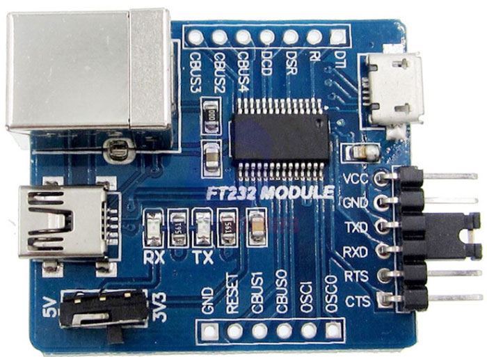 Obrázek zboží Převodník USB/TTL 3 in 1, modul s FT232RL