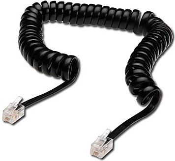 Obrázek zboží Telefonní kabel kroucený černý 2m (4P4C) RJ10
