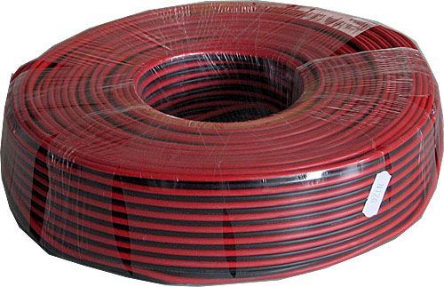 Obrázek zboží Dvojlinka 2x1,5mm2  CU,16AWG červeno-černá, balení 100m /CYH 2x1,5mm/ 