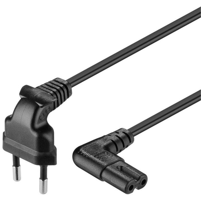 Obrázek zboží Síťový kabel 2p - flexošňůra s koncovkou IEC60320 C7 1m úhlové konekt.