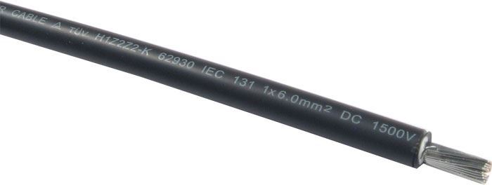 Obrázek zboží Solární kabel H1Z2Z2-K, 6mm2, 1500V, černý