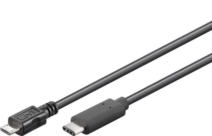 Obrázek zboží Kabel USB 2.0 USB-Micro / USB-C 3.1 konektor 1m černý