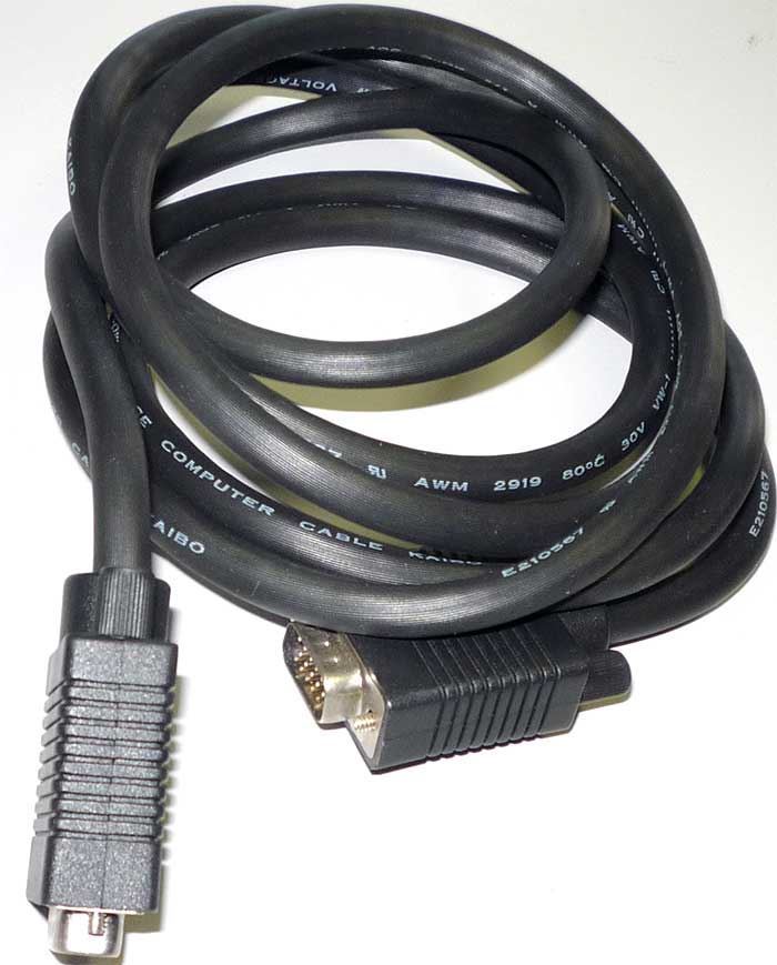Obrázek zboží Kabel VGA 15p-VGA 15p 2m, kabel 9mm