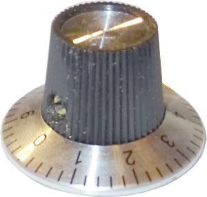 Obrázek zboží Přístrojový knoflík KN-140A 29x15mm, hřídel 6mm, stupnice 0-9