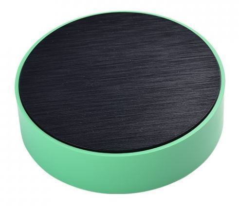 Obrázek zboží Krabička plastová kruhová, 100x32mm, černá/zelená ABS
