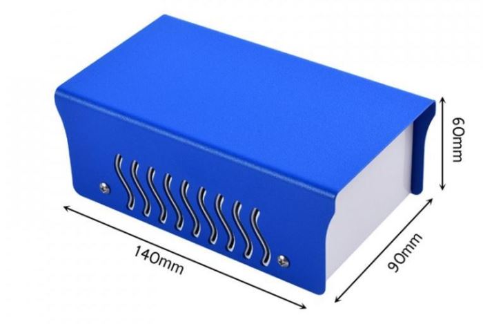 Obrázek zboží Krabička plechová dvoudílná, 90x140x60mm, modrá/bílá