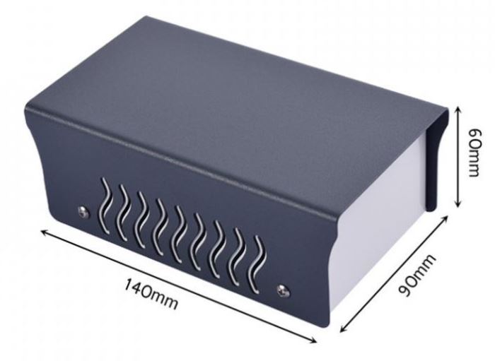 Obrázek zboží Krabička plechová dvoudílná, 90x140x60mm, šedá/bílá