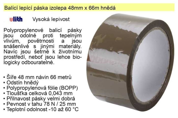 Obrázek zboží Lepící páska - izolepa hnědá 48mm/60m Manuli