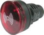 Obrázek zboží Kontrolka 230V LED 37mm, AD16-30SM, červená s bzučákem