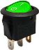Obrázek zboží Vypínač kolébkový MIRS101-9, ON-OFF 1pol.250V/6A zelený, prosvětlený