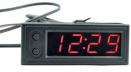 Obrázek zboží Teploměr,hodiny,voltmetr  panelový 3v1, 12V, červený, 2 tepl.čidla
