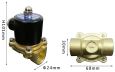 Obrázek zboží Elektromagnetický ventil 2W-200-20, 230VAC, mosazný, příruby G3/4