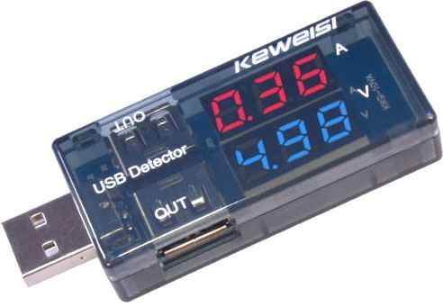 Obrázek zboží USB  tester - voltmetr a ampérmetr 3-9V/0-3A DC KWS-10VA