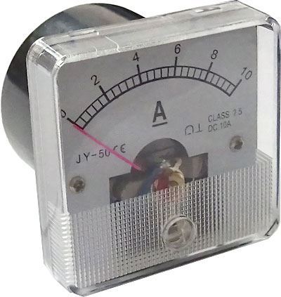 Obrázek zboží Analogový panelový ampérmetr JY-50 10A DC, včetně bočníku