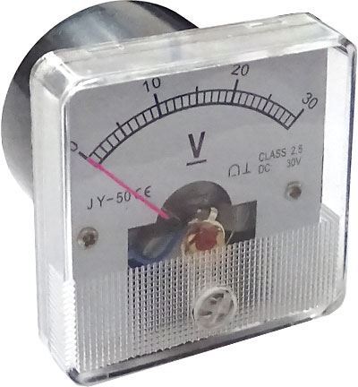 Obrázek zboží Analogový panelový voltmetr JY-50 30V 50x50mm