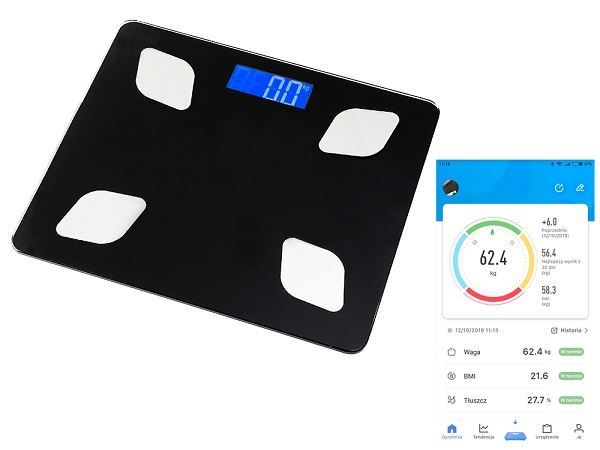Obrázek zboží Analytická osobní digitální váha s bluetooth