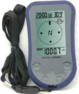 Obrázek zboží Digitální kompas WS110 s výškoměrem, teploměrem a hodinami, DOPRODEJ