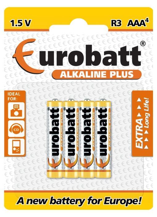 Obrázek zboží Baterie EUROBATT 1,5V AAA (LR03) Alkaline Plus, blistr 4ks