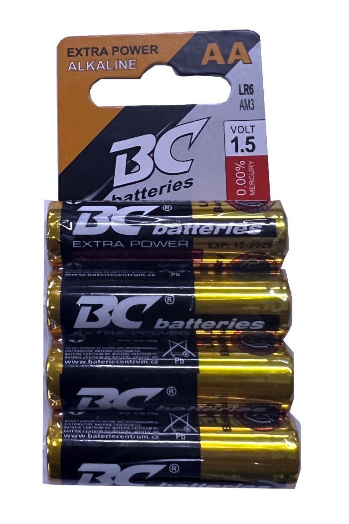 Obrázek zboží Baterie BC batteries 1,5V AA(LR6) alkalická, balení 4ks